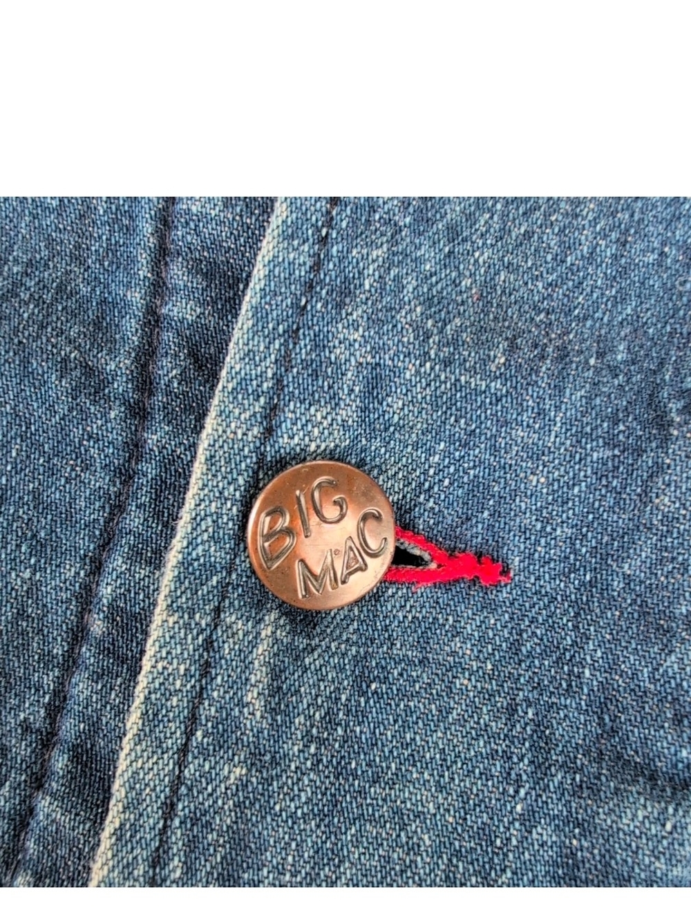 Vtg Big Mac Denim Jacket Large Blue Blanket Lined Work Corduroy Collar JC Penny - Picture 5 of 7